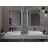 Mexen Erma beleuchteter Badezimmerspiegel 60 x 80 cm, LED 6000K, Antibeschlag, schwarzer Rahmen - 9814-060-080-611-70