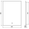 Mexen Erma beleuchteter Badezimmerspiegel 60 x 80 cm, LED 6000K, Antibeschlag, schwarzer Rahmen - 9814-060-080-611-70