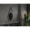 Mexen Orla beleuchteter Badezimmerspiegel 50 x 70 cm, LED 6000K, Antibeschlag, schwarzer Rahmen - 9815-050-070-611-70