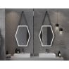 Mexen Orla beleuchteter Badezimmer-Spiegel 60 x 80 cm, LED 6000K, Antibeschlag, schwarzer Rahmen - 9815-060-080-611-70
