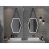 Mexen Orla beleuchteter Badezimmerspiegel 60 x 80 cm, LED 6000K, Antibeschlag, schwarzer Rahmen - 9815-060-080-611-70