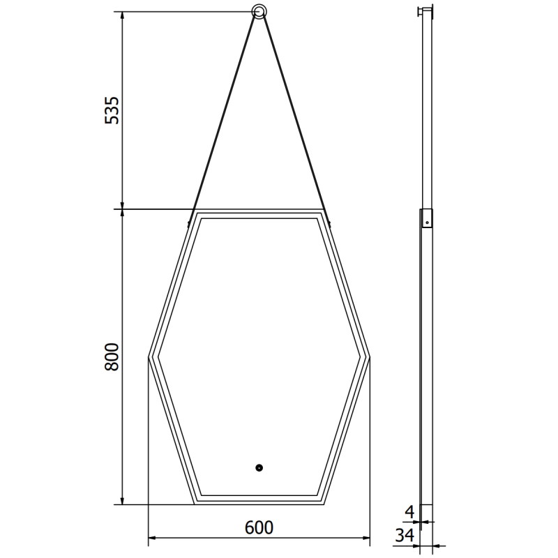 Mexen Orla beleuchteter Badezimmer-Spiegel 60 x 80 cm, LED 6000K, Antibeschlag, schwarzer Rahmen - 9815-060-080-611-70