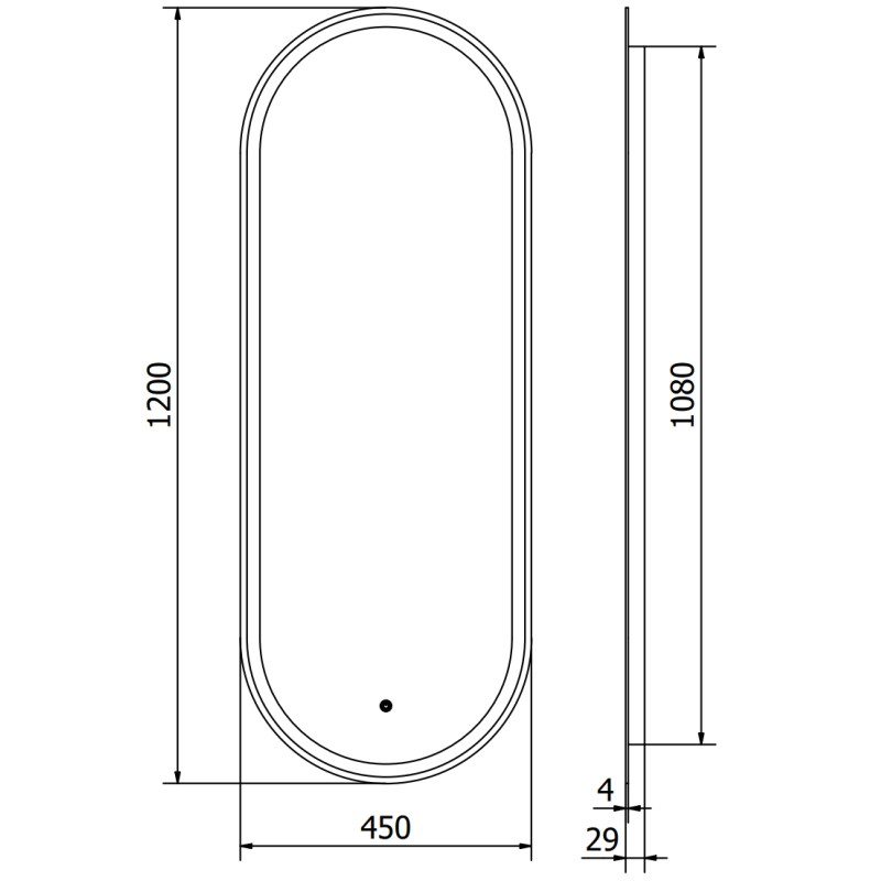 Mexen Bono beleuchteter Badspiegel 45 x 120 cm, LED 6000K, Antibeschlag - 9816-045-120-611-00