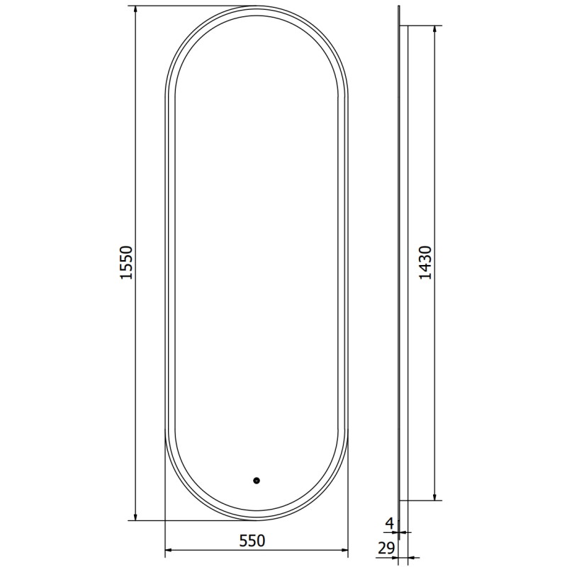 Mexen Bono beleuchteter Badezimmerspiegel 55 x 155 cm, LED 6000K, Anti-Fog - 9816-055-155-611-00