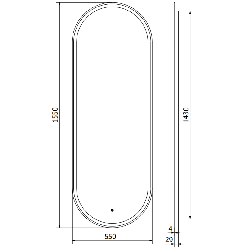 Mexen Bono beleuchteter Badezimmerspiegel 55 x 155 cm, LED 6000K, Antibeschlag - 9816-055-155-611-00