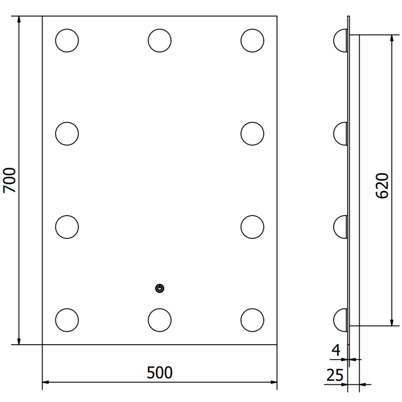 Mexen Dona beleuchteter Badezimmerspiegel 50 x 70 cm, LED 6000K, Antibeschlag - 9818-050-070-611-00