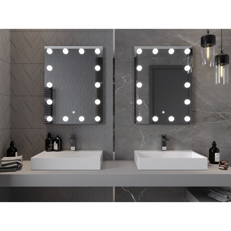 Mexen Dona LED-beleuchteter Badezimmerspiegel 60 x 80 cm, 6000K, Antibeschlag - 9818-060-080-611-00