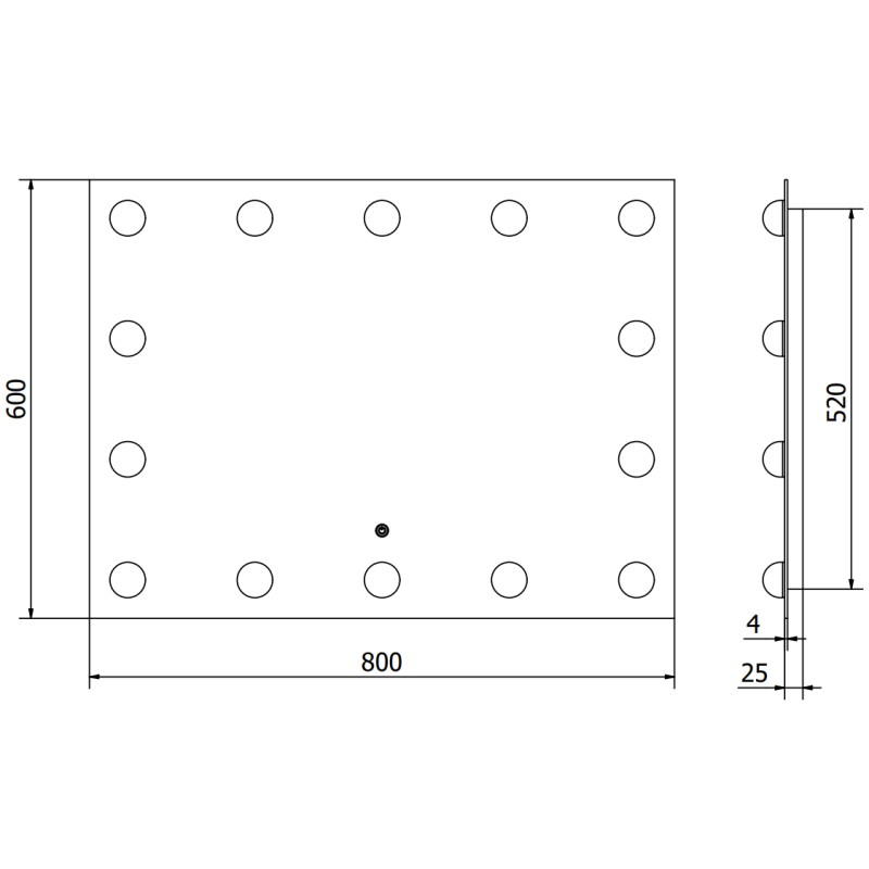 Mexen Dona beleuchteter Badezimmer-Spiegel 80 x 60 cm, LED 6000K, Antibeschlag - 9818-080-060-611-00