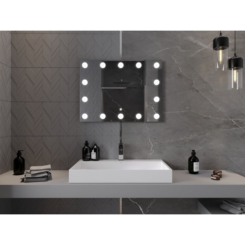 Mexen Dona beleuchteter Badezimmerspiegel 80 x 60 cm, LED 6000K, Antibeschlag - 9818-080-060-611-00