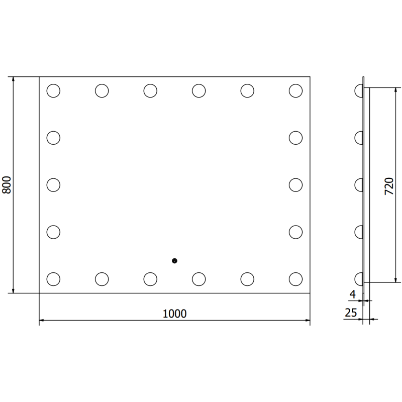 Mexen Dona beleuchteter Badezimmerspiegel 100 x 80 cm, LED 6000K, Antibeschlag - 9818-100-080-611-00