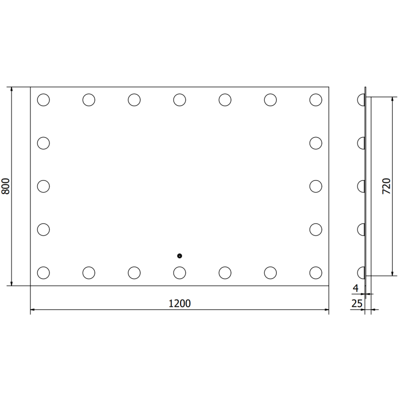 Mexen Dona beleuchteter Badezimmerspiegel 120 x 80 cm, LED 6000K, Antifog - 9818-120-080-611-00