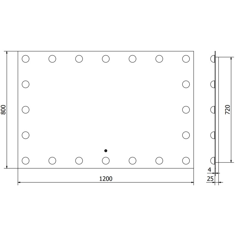 Mexen Dona beleuchteter Badspiegel 120 x 80 cm, LED 6000K, Antibeschlag - 9818-120-080-611-00