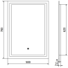 Mexen Miko beleuchteter Badezimmerspiegel 50 x 70 cm, LED 6000K, Antibeschlag - 9819-050-070-611-00