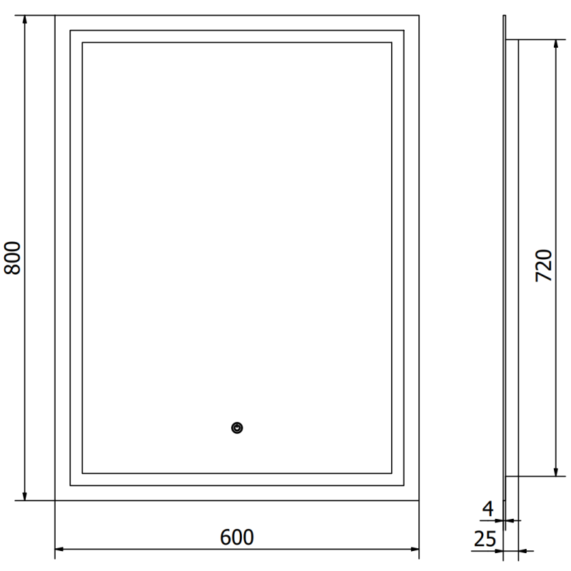 Mexen Miko beleuchteter Badezimmer-Spiegel 60 x 80 cm, LED 6000K, Antibeschlag - 9819-060-080-611-00