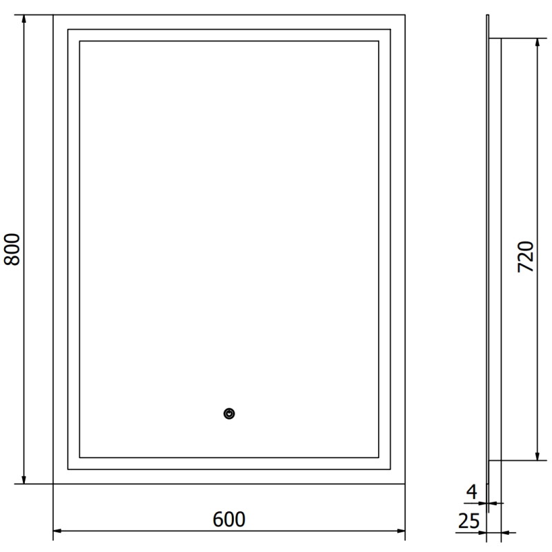 Mexen Miko beleuchteter Badezimmerspiegel 60 x 80 cm, LED 6000K, Antibeschlag - 9819-060-080-611-00