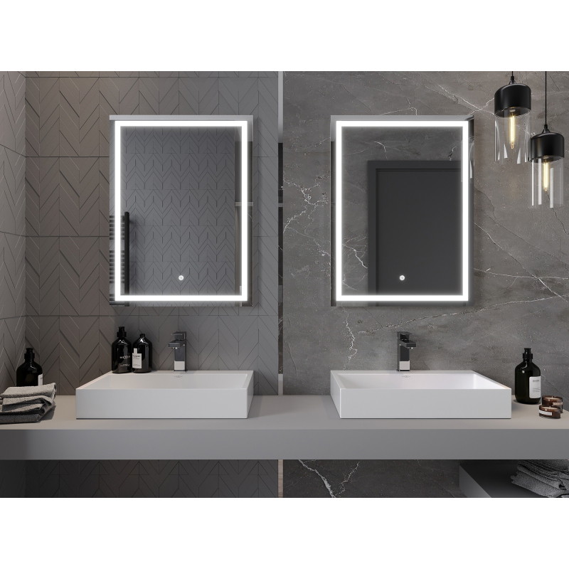 Mexen Miko beleuchteter Badezimmerspiegel 60 x 80 cm, LED 6000K, Antibeschlag - 9819-060-080-611-00
