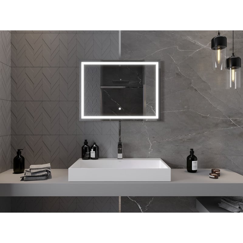 Mexen Miko beleuchteter Badezimmerspiegel 80 x 60 cm, LED 6000K, Antibeschlag - 9819-080-060-611-00