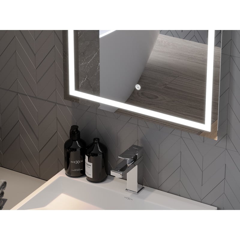 Mexen Miko beleuchteter Badezimmer-Spiegel 60 x 80 cm, LED 6000K, Antibeschlag - 9819-060-080-611-00