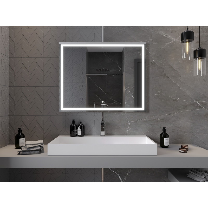 Mexen Miko beleuchteter Badezimmer-Spiegel 100 x 80 cm, LED 6000K, Antibeschlag - 9819-100-080-611-00