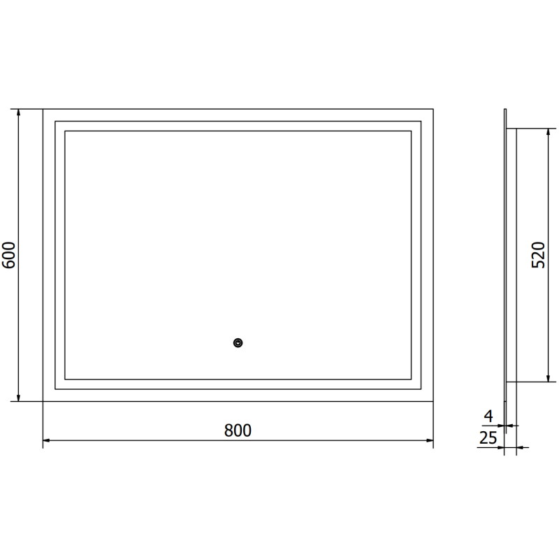 Mexen Miko beleuchteter Badezimmer-Spiegel 100 x 80 cm, LED 6000K, Antibeschlag - 9819-100-080-611-00