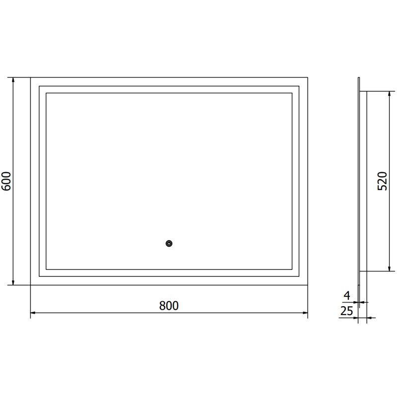 Mexen Miko beleuchteter Badezimmerspiegel 100 x 80 cm, LED 6000K, Antibeschlag - 9819-100-080-611-00