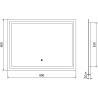 Mexen Miko beleuchteter Badezimmer-Spiegel 100 x 80 cm, LED 6000K, Antibeschlag - 9819-100-080-611-00
