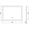 Mexen Miko beleuchteter Badezimmerspiegel 100 x 80 cm, LED 6000K, Antibeschlag - 9819-100-080-611-00