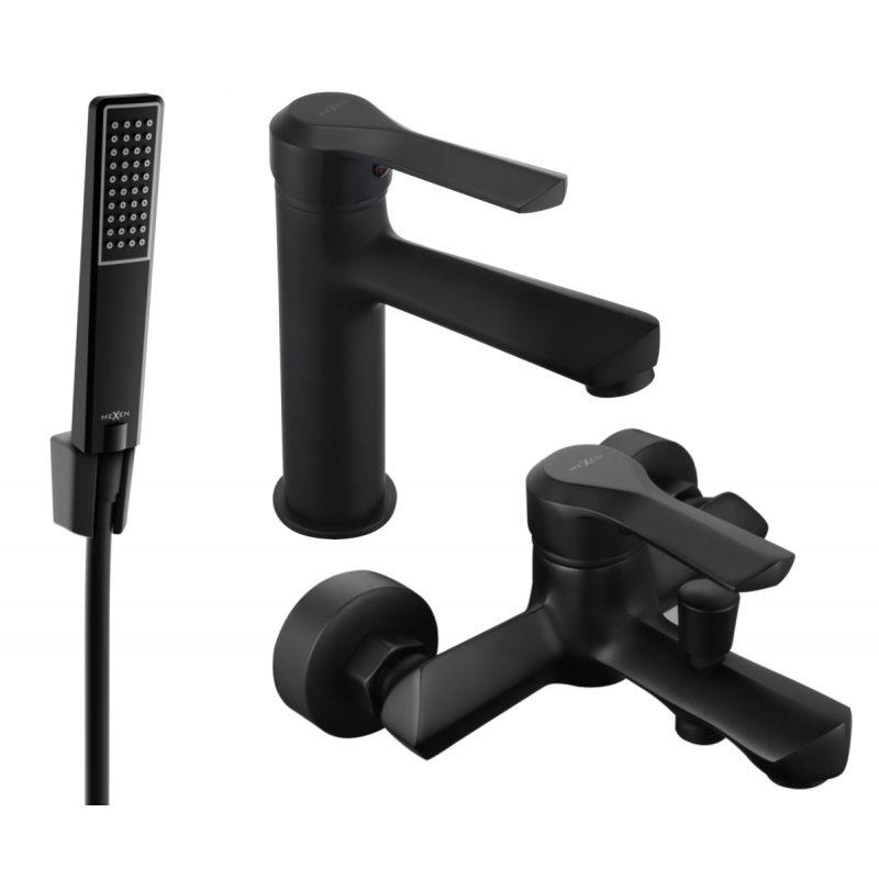 Mexen Sabre R72 Badewannenset, schwarz - 72103R72-70