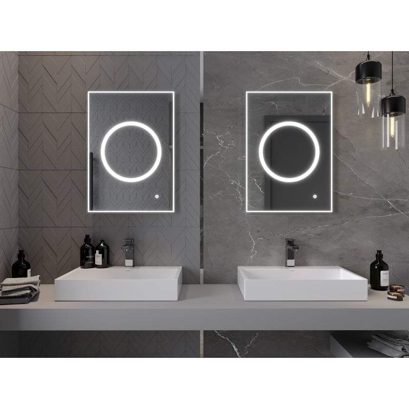 Mexen Koga beleuchteter Badezimmerspiegel 50 x 70 cm, LED 6000K, Antibeschlag - 9821-050-070-611-00