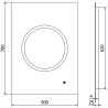 Mexen Koga beleuchteter Badezimmerspiegel 50 x 70 cm, LED 6000K, Antibeschlag - 9821-050-070-611-00