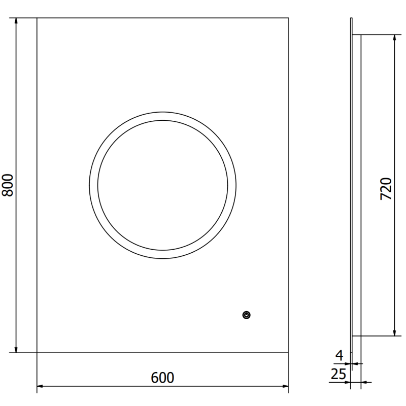 Mexen Koga beleuchteter Badezimmerspiegel 60 x 80 cm, LED 6000K, Antibeschlag - 9821-060-080-611-00