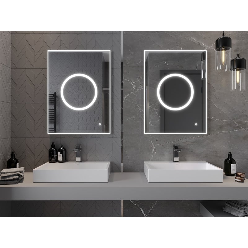 Mexen Koga beleuchteter Badezimmerspiegel 60 x 80 cm, LED 6000K, Antibeschlag - 9821-060-080-611-00