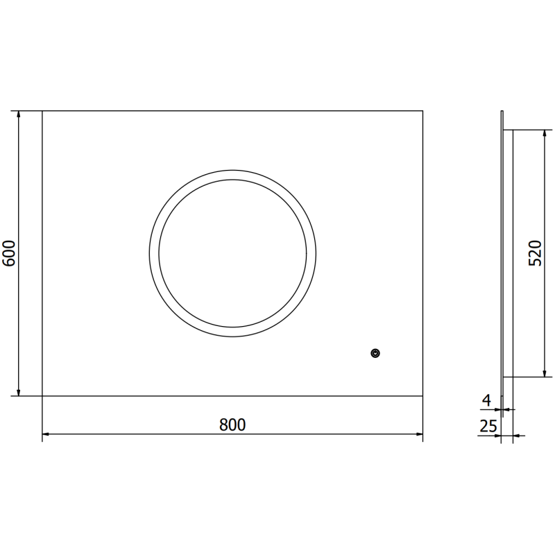Mexen Koga beleuchteter Badezimmerspiegel 80 x 60 cm, LED 6000K, Antibeschlag - 9821-080-060-611-00