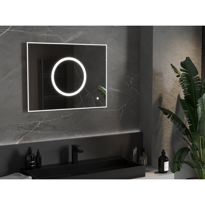 Mexen Koga beleuchteter Badezimmerspiegel 80 x 60 cm, LED 6000K, Antibeschlag - 9821-080-060-611-00