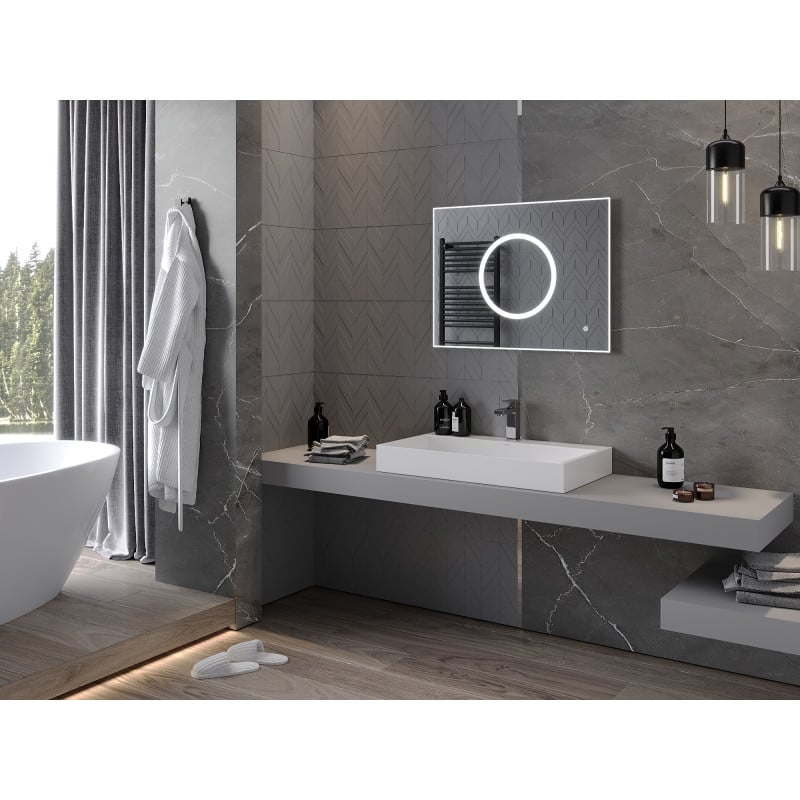 Mexen Koga beleuchteter Badezimmerspiegel 80 x 60 cm, LED 6000K, Antibeschlag - 9821-080-060-611-00