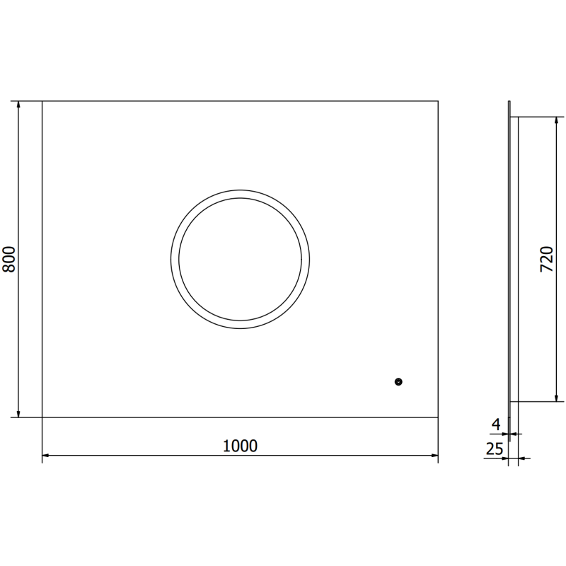 Mexen Koga beleuchteter Badezimmerspiegel 100 x 80 cm, LED 6000K, Antibeschlag - 9821-100-080-611-00