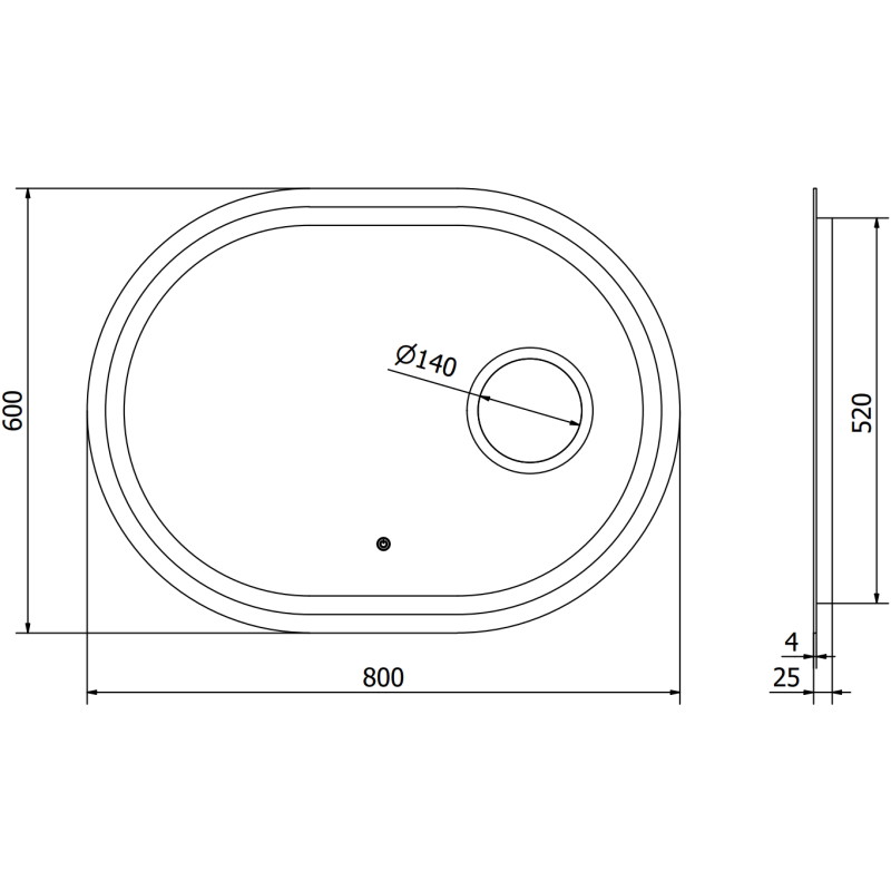 Mexen Umba beleuchteter Badspiegel mit Kosmetikspiegel 80 x 60 cm, LED 6000K, Anti-Fog - 9822-080-060-611-00