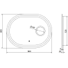 Mexen Umba beleuchteter Badezimmerspiegel mit Kosmetikspiegel 80 x 60 cm, LED 6000K, Antibeschlag - 9822-080-060-611-00