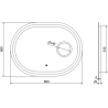 Mexen Umba beleuchteter Badspiegel mit Kosmetikspiegel 80 x 60 cm, LED 6000K, Anti-Fog - 9822-080-060-611-00
