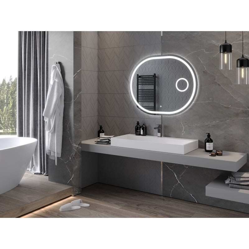 Mexen Umba beleuchteter Badezimmerspiegel mit Kosmetikspiegel 100 x 80 cm, LED 6000K, Antibeschlag - 9822-100-080-611-00