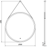 Mexen Reni beleuchteter Badezimmerspiegel, rund 80 cm, LED 6000K, Antibeschlag, schwarzer Rahmen - 9812-080-080-611-70