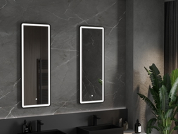 Mexen Coro beleuchteter Badezimmerspiegel 45 x 120 cm, LED 6000K, Antibeschlag, schwarzer Rahmen - 9817-045-120-611-70