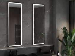 Mexen Coro beleuchteter Badezimmerspiegel 50 x 150 cm, LED 6000K, Antibeschlag, schwarzer Rahmen - 9817-050-150-611-70