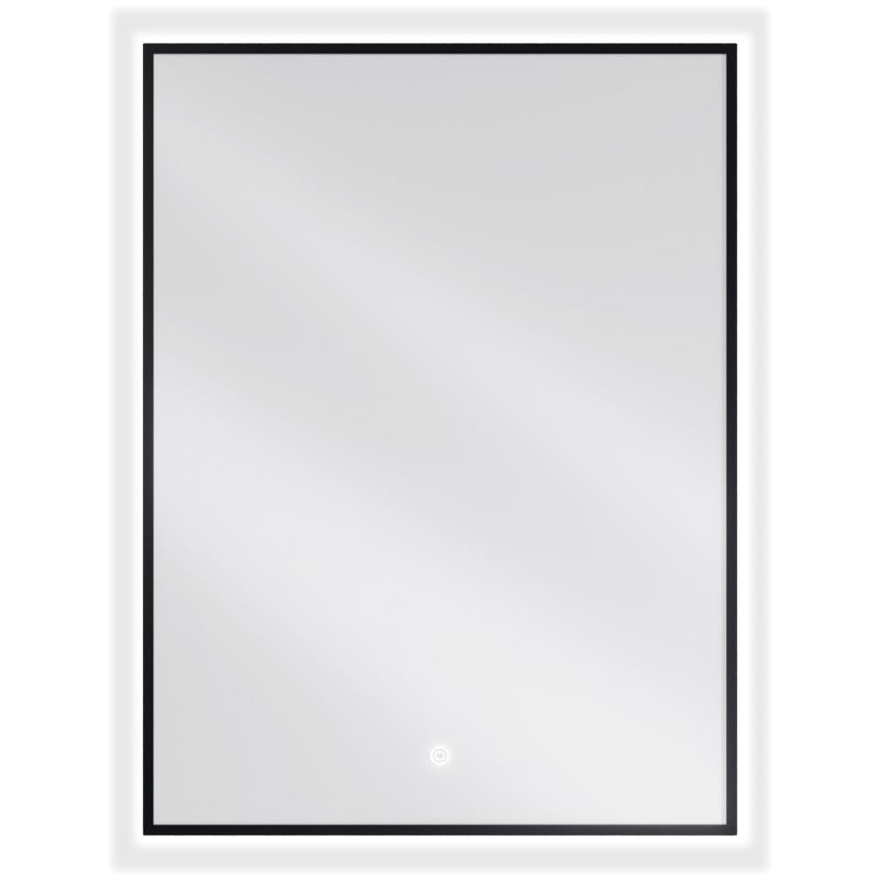 Mexen Erma beleuchteter Badezimmerspiegel 60 x 80 cm, LED 6000K, Antibeschlag, schwarzer Rahmen - 9814-060-080-611-70