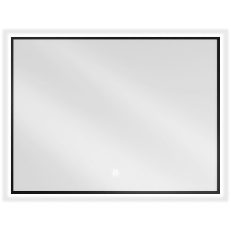 Mexen Erma beleuchteter Badezimmerspiegel 80 x 60 cm, LED 6000K, Antibeschlag, schwarzer Rahmen - 9814-080-060-611-70