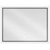 Mexen Erma beleuchteter Badezimmerspiegel 80 x 60 cm, LED 6000K, Antibeschlag, schwarzer Rahmen - 9814-080-060-611-70