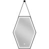 Mexen Orla beleuchteter Badezimmerspiegel 50 x 70 cm, LED 6000K, Antibeschlag, schwarzer Rahmen - 9815-050-070-611-70