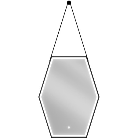 Mexen Orla beleuchteter Badezimmerspiegel 60 x 80 cm, LED 6000K, Antibeschlag, schwarzer Rahmen - 9815-060-080-611-70