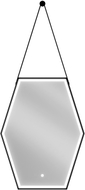 Mexen Orla beleuchteter Badezimmerspiegel 60 x 80 cm, LED 6000K, Antibeschlag, schwarzer Rahmen - 9815-060-080-611-70