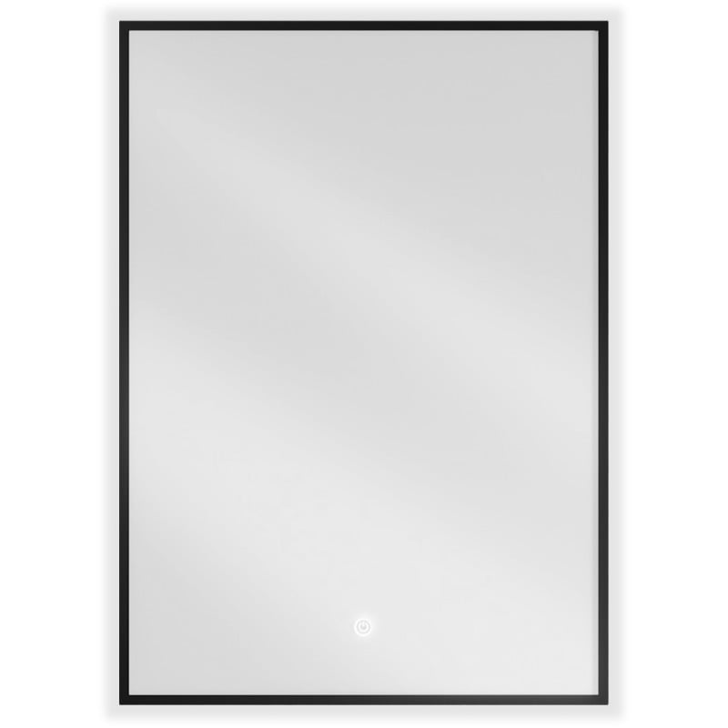 Mexen Erma beleuchteter Badezimmerspiegel 50 x 70 cm, LED 6000K, Antibeschlag, schwarzer Rahmen - 9814-050-070-611-70